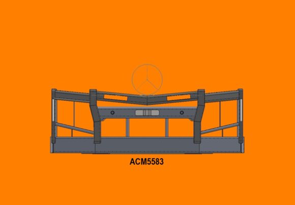 Acm5583 Mercedes Actros 16+ 3 Blade Grille 5a Low Prof Led Insert Bullbar Front